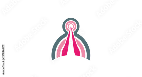 Abstract Human Figure With Radiant Energy Center Logo Design