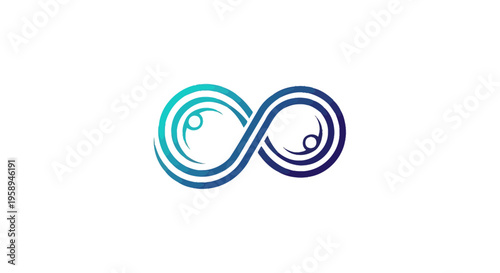 Abstract Infinity Symbol With Human Figures And Gradient Colors