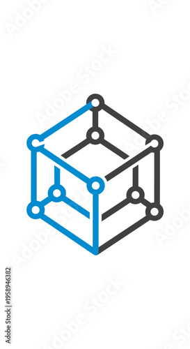 Abstract Network Cube Connectivity Concept Illustration