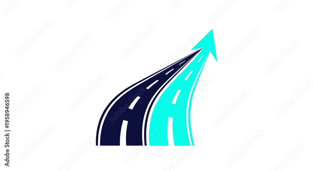 Fototapeta premium Abstract Roads Ascending Toward Bright Future Destination