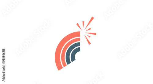 Abstract Rainbow Burst Graphic Design Minimalist Concept