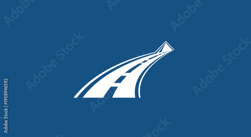 Abstract Roadway Journey Forward Arrow Symbol