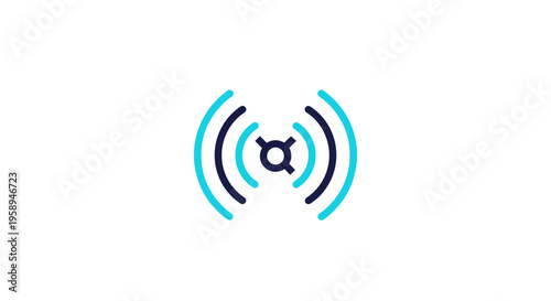 Abstract Signal Wave Icon Represents Connectivity And Data Transfer