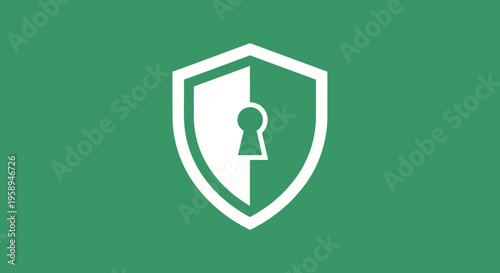 Abstract Shield With Keyhole Symbol Secure Digital Information