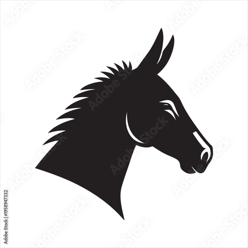  donkey vector silhouette clip art logo design concept illustration idea
