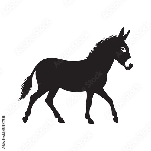  donkey vector silhouette clip art logo design concept illustration idea