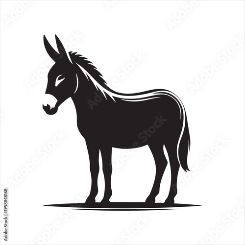  donkey vector silhouette clip art logo design concept illustration idea