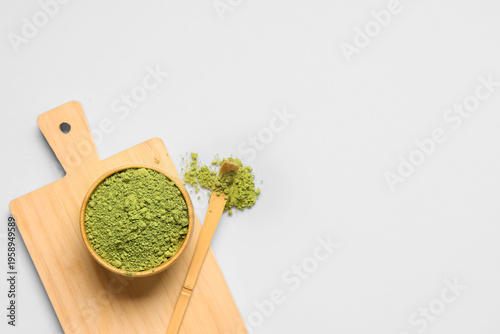 Bowl with powdered matcha t...