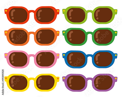 カラフルなサングラスのイラスト/Illustration of colorful sunglasses