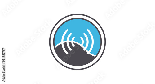 Abstract Wave Signal Icon Represents Connectivity And Digital Communication