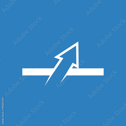Ascending Arrow Breaking Through Barrier Representing Growth Success