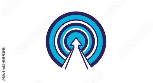 Ascending Arrow Within Concentric Circles