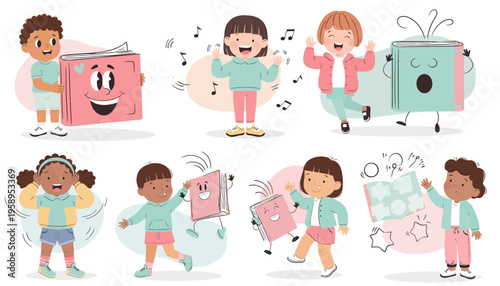 Children with Camera and Photo Album.