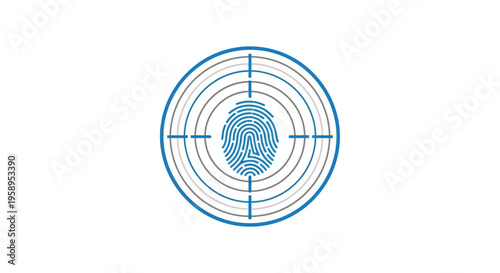 Biometric Identification Target Fingerprint Security System Abstract Concept