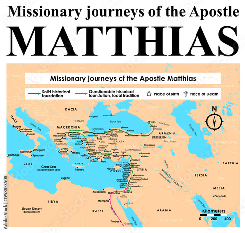 Missionary journeys of the Apostle Matthias