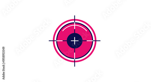 Bold Pink Target Reticle Symbol On White Background