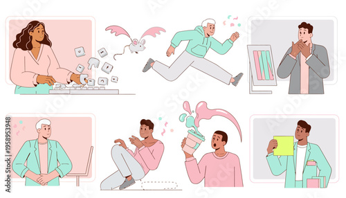 People in various emotional expressions.