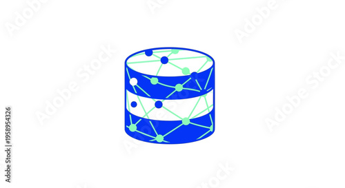 Digital Network Data Storage Cylinder Icon