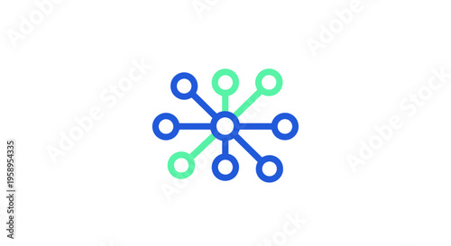 Connected Nodes Network Structure Abstract Symbol Digital Growth