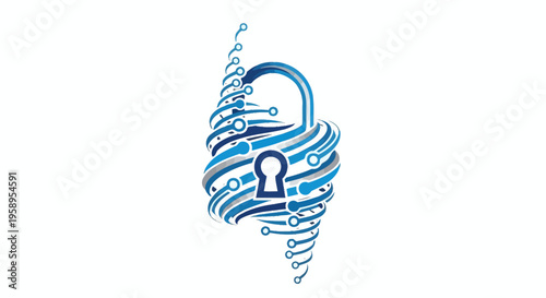 Digital Security Lock Conceptual Design Circuitry Abstract Concept