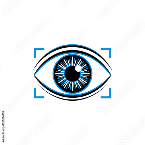 Digital Eye Scan Technology Futuristic Security Surveillance Concept