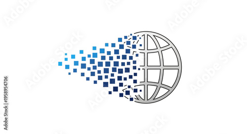 Digital Globe Transformation Futuristic Data Transfer Concept