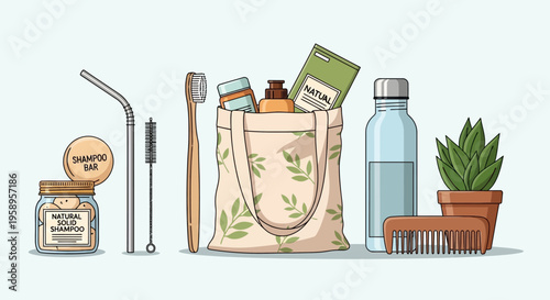 Zero Waste Bathroom Products and Reusable Items for Sustainable Living.