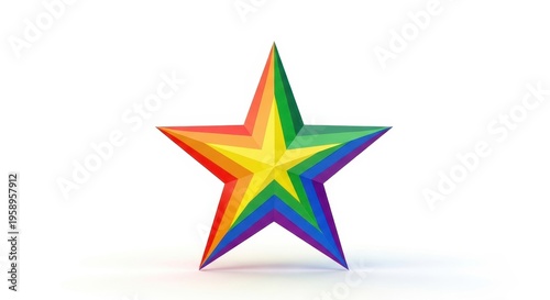 Rainbow Star - Symbol of Diversity, Inclusion, and LGBTQ Pride.