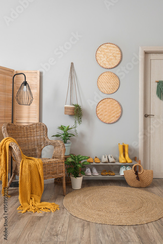 Interior of hallway with sh...
