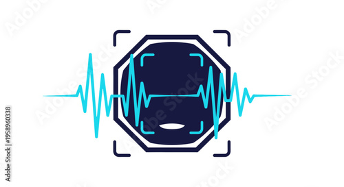 Digital Soundwave Recognition Technology Identification Icon