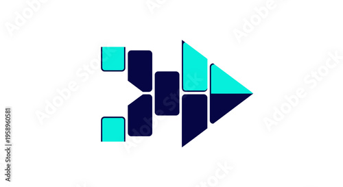 Dynamic Abstract Forward Motion Geometric Arrow Icon Represents Progress