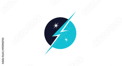 Dynamic Lightning Bolt Dividing Celestial Orb