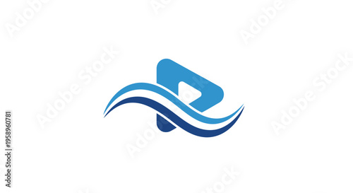 Dynamic Play Button Logo With Flowing Wave Elements