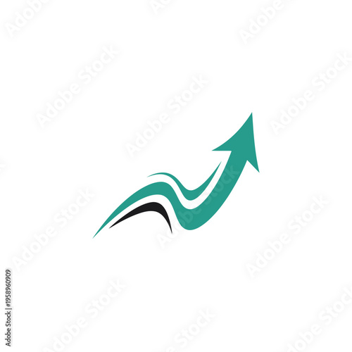 Dynamic Teal Arrow Symbolizing Growth And Progress Upwards