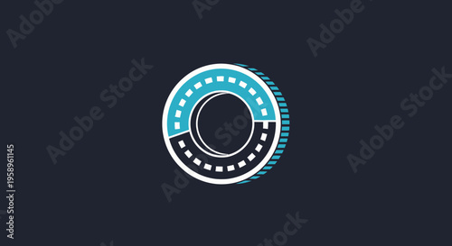 Futuristic Circular Abstract Design Element With Geometric Patterns