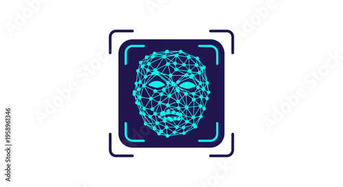 Futuristic Digital Face Recognition Security Scan Technology