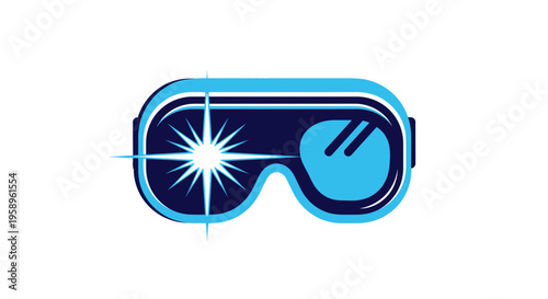Futuristic Goggles With A Sparkling Starburst Symbol And Sleek Design