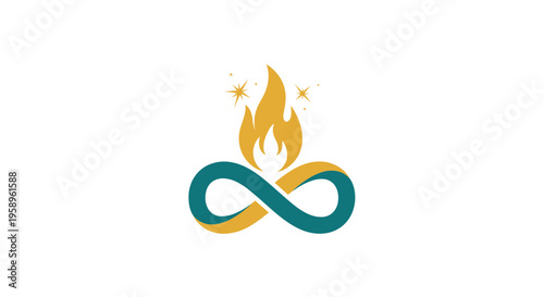 Eternal Flame Infinity Symbol With Sparkle Accents Logo Design