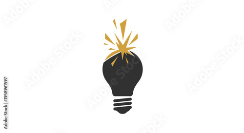 Explosive Brilliant Idea Incandescent Bulb Bursting with Innovation