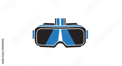 Futuristic Virtual Reality Headset Icon Design For Technology And Gaming