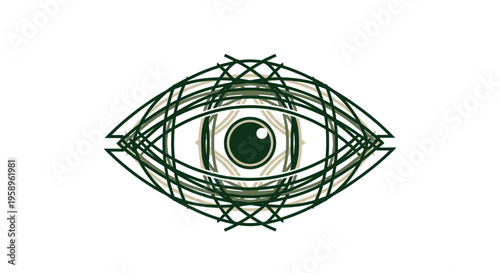 Geometric Eye Symbol With Abstract Overlays Abstract Digital Art