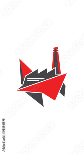 Free Download Geometric Factory Silhouette Industrial Power Icon Modern - GFXLoad