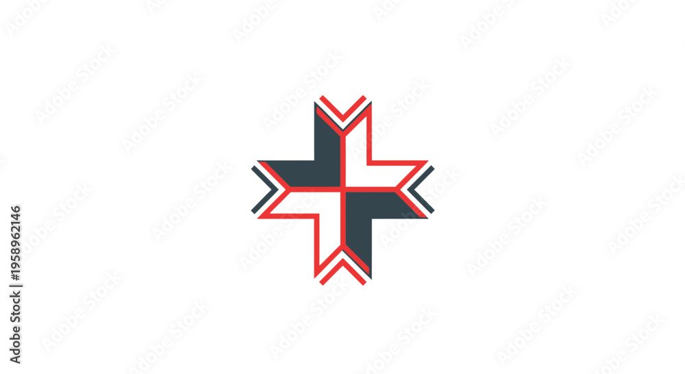 Obraz premium Geometric Abstract Cross Symbol Design