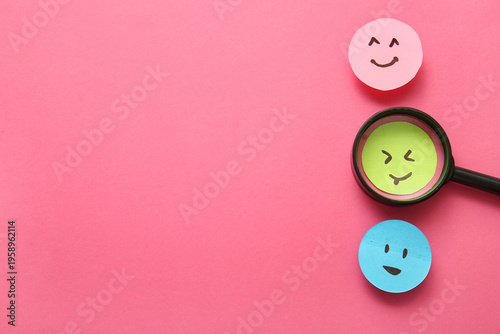 Magnifier with sticky notes...