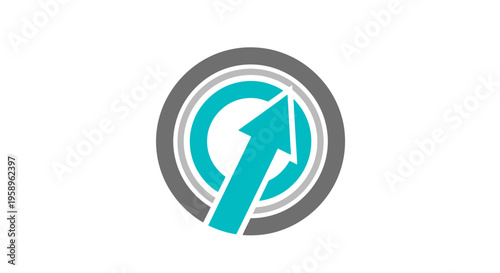 Geometric Arrow Symbolizing Growth Progress and Success Within a Circular Design