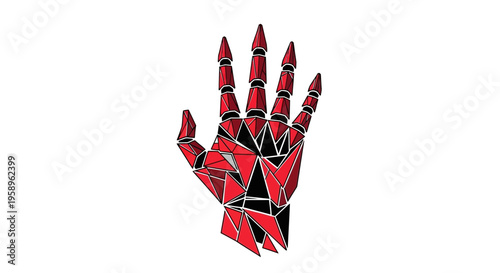 Geometric Robotic Hand Design Futuristic Digital Art