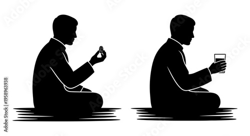 Modern distractions contrasting old and new communication methods in a professional setting Vector, illustration