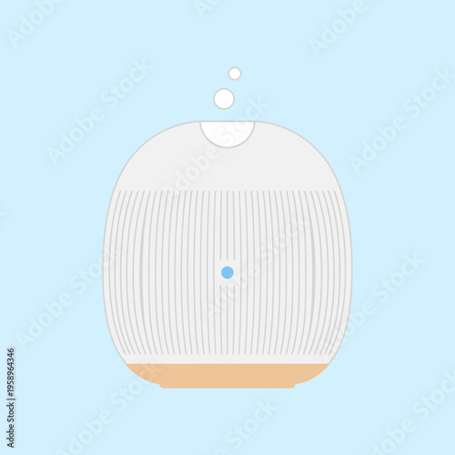 Modern Electric Essential Oil Aroma Diffuser Device Icon, Minimalist White Humidifier for Home Fragrance and Wellness Concept Vector Illustration