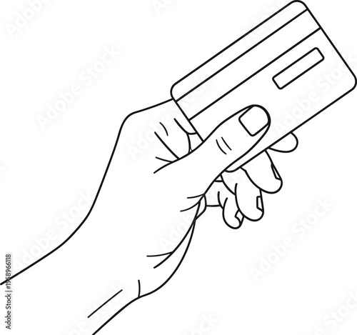Hand holding a credit card for online shopping or payment