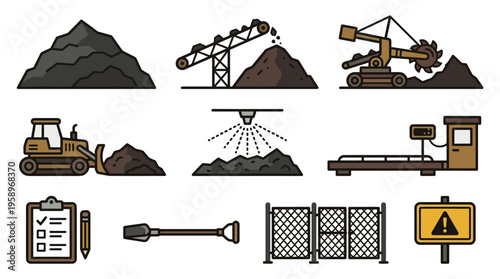 Industrial coal storage and management equipment for mining and quarrying operations